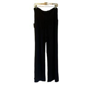 Angel Maternity Women's Black Debra Wide Leg Maternity Bamboo Pants Size XL NWT